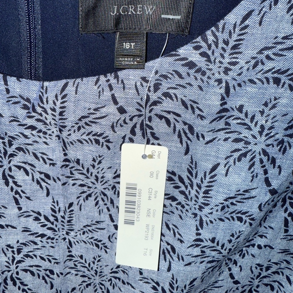 J. Crew Blue Patterned Dress - Picture 3 of 5